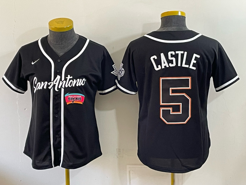 Women San Antonio Spurs #5 Castle blue Nike 2026 NBA Jersey 101902->youth nba jersey->Youth Jersey